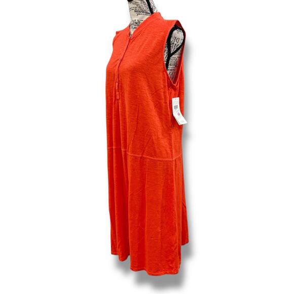 NWT Eileen Fisher Size M Organic Cotton + Hemp Button Shift Dress Designer - Picture 3 of 7